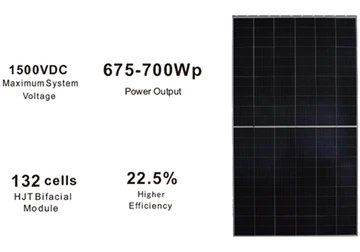 이중 유리 양면 SHJ/HJT 680W 690Wp 700Watt 태양광 태양광 모듈